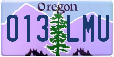 OR license plate 013LMU