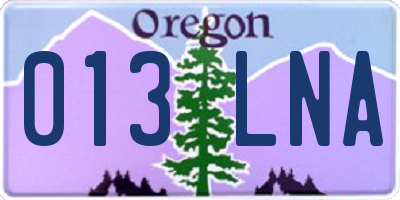 OR license plate 013LNA