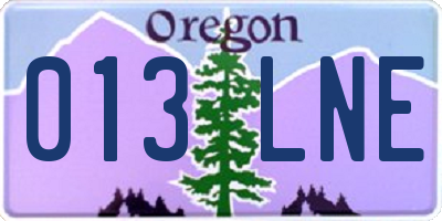 OR license plate 013LNE
