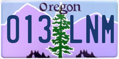 OR license plate 013LNM
