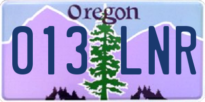 OR license plate 013LNR
