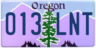 OR license plate 013LNT