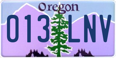 OR license plate 013LNV
