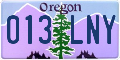 OR license plate 013LNY