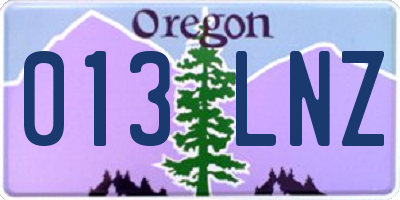 OR license plate 013LNZ