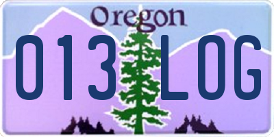 OR license plate 013LOG