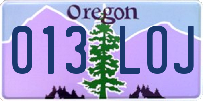OR license plate 013LOJ