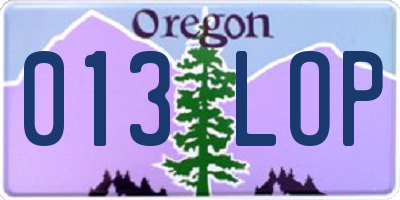 OR license plate 013LOP
