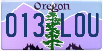 OR license plate 013LOU