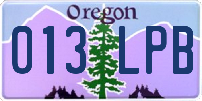 OR license plate 013LPB