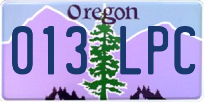 OR license plate 013LPC