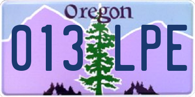 OR license plate 013LPE