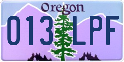 OR license plate 013LPF