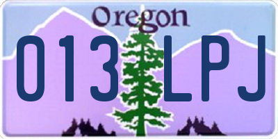 OR license plate 013LPJ