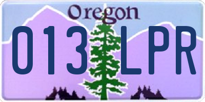 OR license plate 013LPR