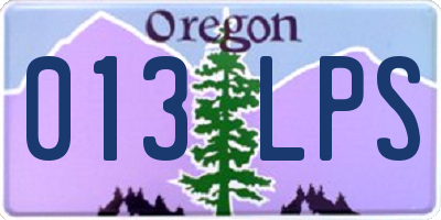 OR license plate 013LPS