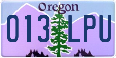 OR license plate 013LPU