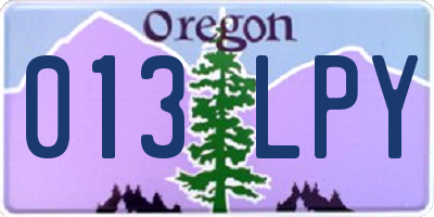 OR license plate 013LPY