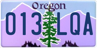 OR license plate 013LQA