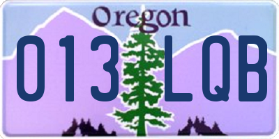 OR license plate 013LQB