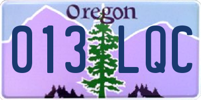OR license plate 013LQC