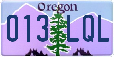 OR license plate 013LQL