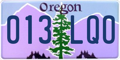 OR license plate 013LQO