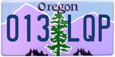 OR license plate 013LQP