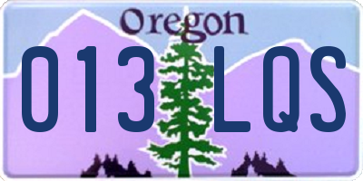 OR license plate 013LQS