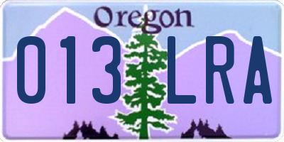 OR license plate 013LRA