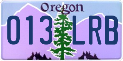 OR license plate 013LRB