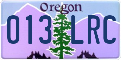 OR license plate 013LRC