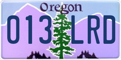 OR license plate 013LRD