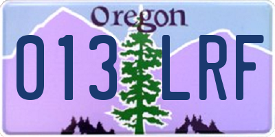 OR license plate 013LRF