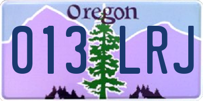 OR license plate 013LRJ