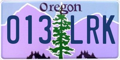 OR license plate 013LRK