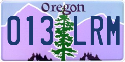 OR license plate 013LRM