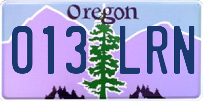 OR license plate 013LRN