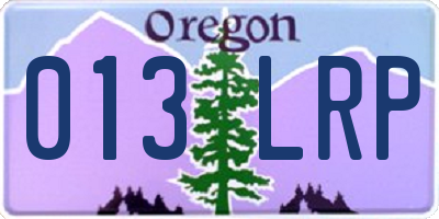 OR license plate 013LRP