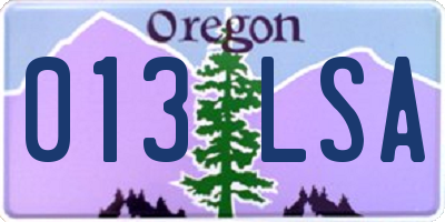 OR license plate 013LSA
