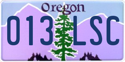 OR license plate 013LSC