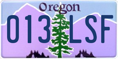 OR license plate 013LSF