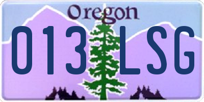 OR license plate 013LSG