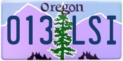 OR license plate 013LSI