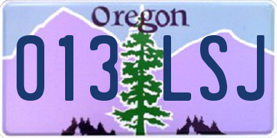 OR license plate 013LSJ