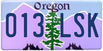 OR license plate 013LSK