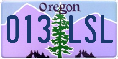 OR license plate 013LSL