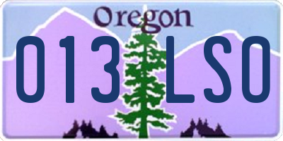 OR license plate 013LSO