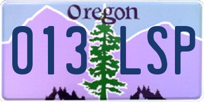 OR license plate 013LSP