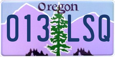 OR license plate 013LSQ